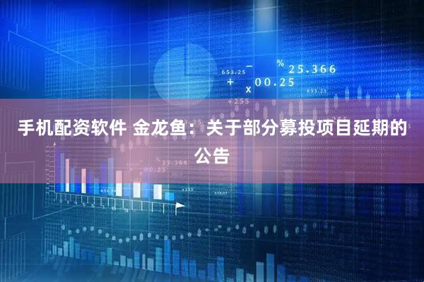 手机配资软件 金龙鱼：关于部分募投项目延期的公告